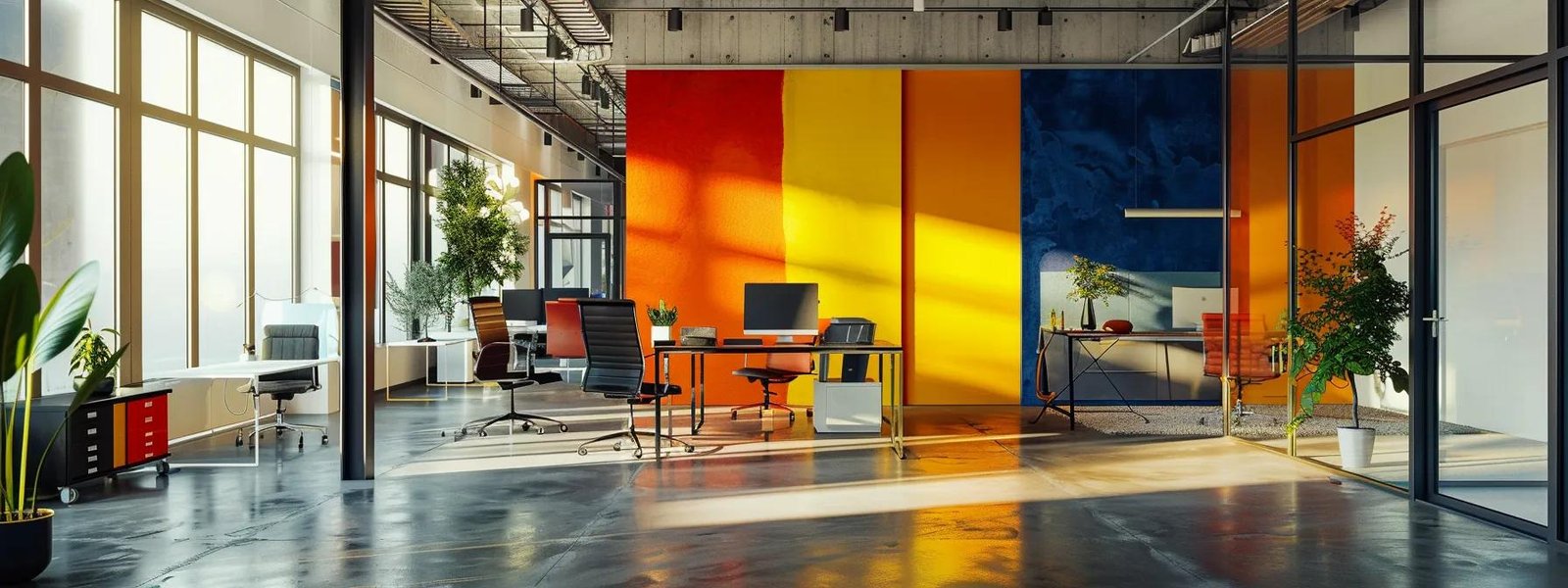 a sleek, modern interior workspace showcases a vibrant array of expertly painted walls, highlighting various paint finishes that enhance the room’s functionality and aesthetic appeal. a sleek, modern interior workspace showcases a vibrant array of expertly painted walls, highlighting various paint finishes that enhance the room’s functionality and aesthetic appeal.