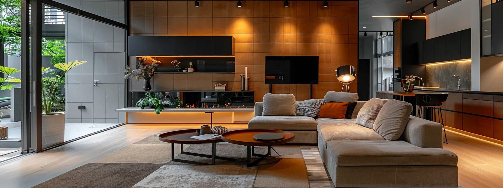 a modern, open-plan interior featuring a striking accent wall in a bold hue, harmoniously balanced with neutral tones, showcasing carefully curated furniture and accessories that illustrate advanced color strategies for impactful decor. a modern, open-plan interior featuring a striking accent wall in a bold hue, harmoniously balanced with neutral tones, showcasing carefully curated furniture and accessories that illustrate advanced color strategies for impactful decor.