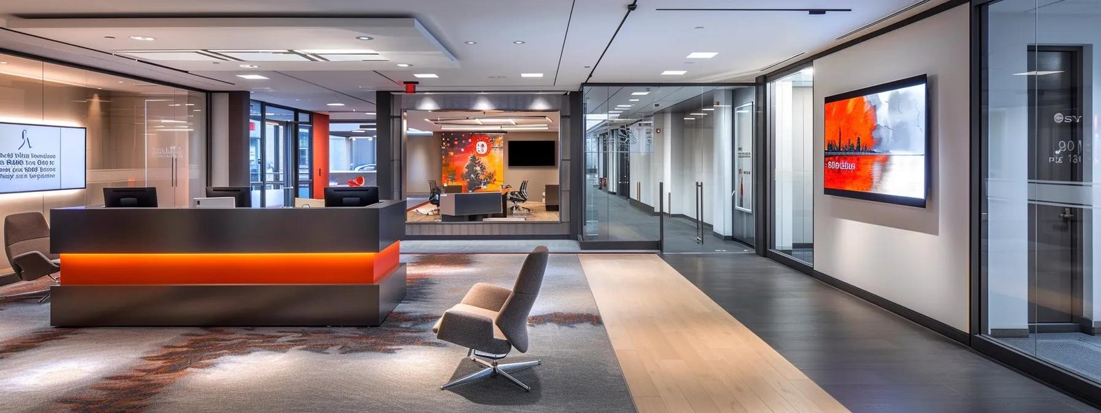a sleek, modern office space features a stylish testimonial board showcasing vibrant client feedback about a painter's exceptional service, with warm, inviting lighting enhancing the professional atmosphere. a sleek, modern office space features a stylish testimonial board showcasing vibrant client feedback about a painter's exceptional service, with warm, inviting lighting enhancing the professional atmosphere.