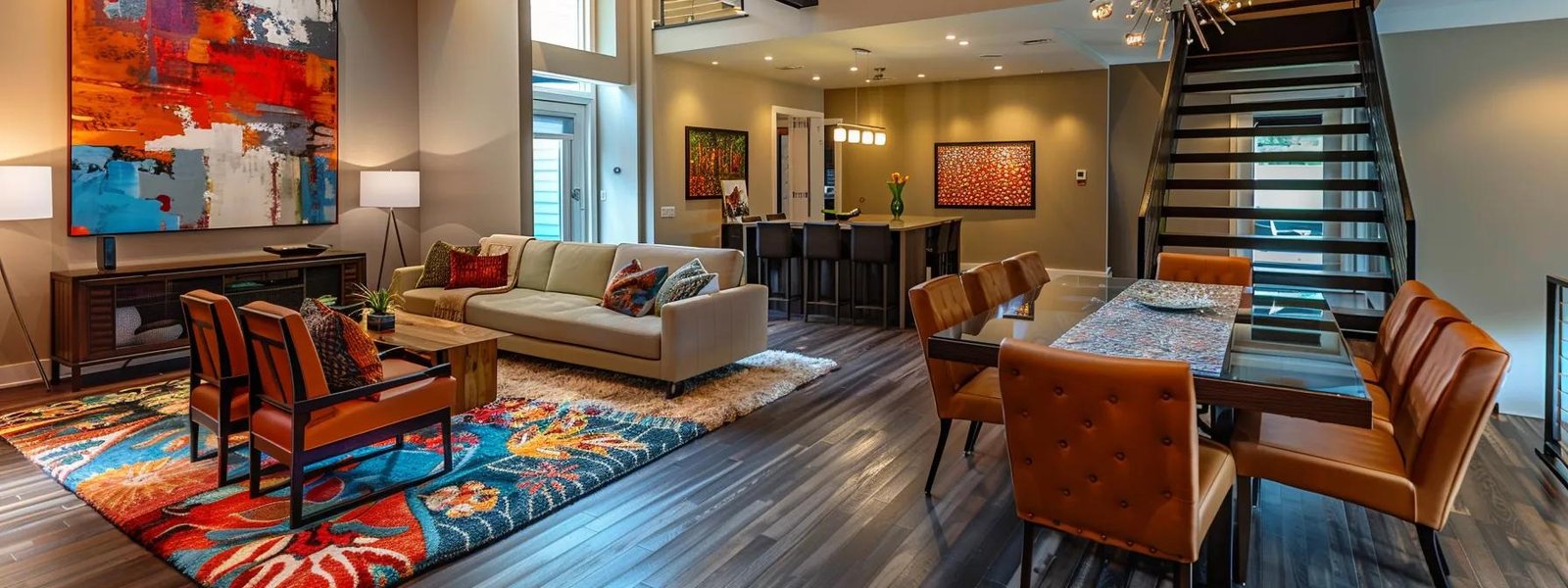 a stylish interior of a well-maintained saint paul residence showcases vibrant paint finishes on the walls, with elegant furnishings and soft artificial lighting enhancing their rich colors and textures. a stylish interior of a well-maintained saint paul residence showcases vibrant paint finishes on the walls, with elegant furnishings and soft artificial lighting enhancing their rich colors and textures.