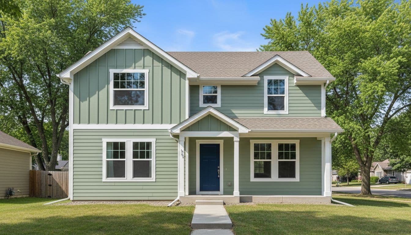 Residential home with crisp clean siding and trim in quiet Eden Prairie neighborhood under bright daylight.